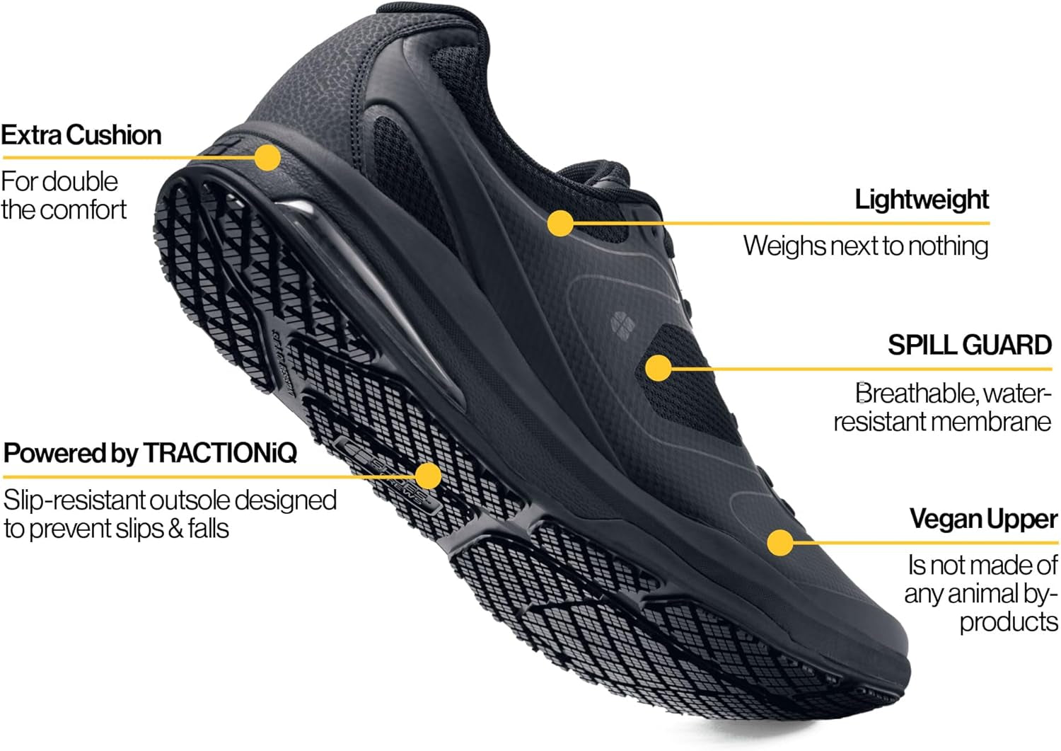Men'S Slip-Resistant Work Sneakers - Comfortable, Non-Slip Shoes for Men in Food Service, Healthcare, Retail, Maintenance - Evolution II