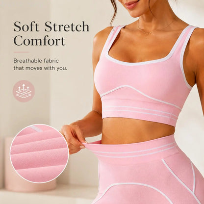 Women's High-Waisted Athletic Yoga Pants Set - Modern Fitness Apparel for Gym and Outdoor Activities